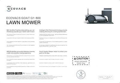ECOVACS GOAT G1-800 Mähroboter ohne Begrenzungskabel 800㎡