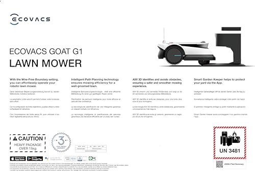 ECOVACS GOAT G1 Mähroboter ohne Begrenzungskabel für Gärten bis 1600 qm