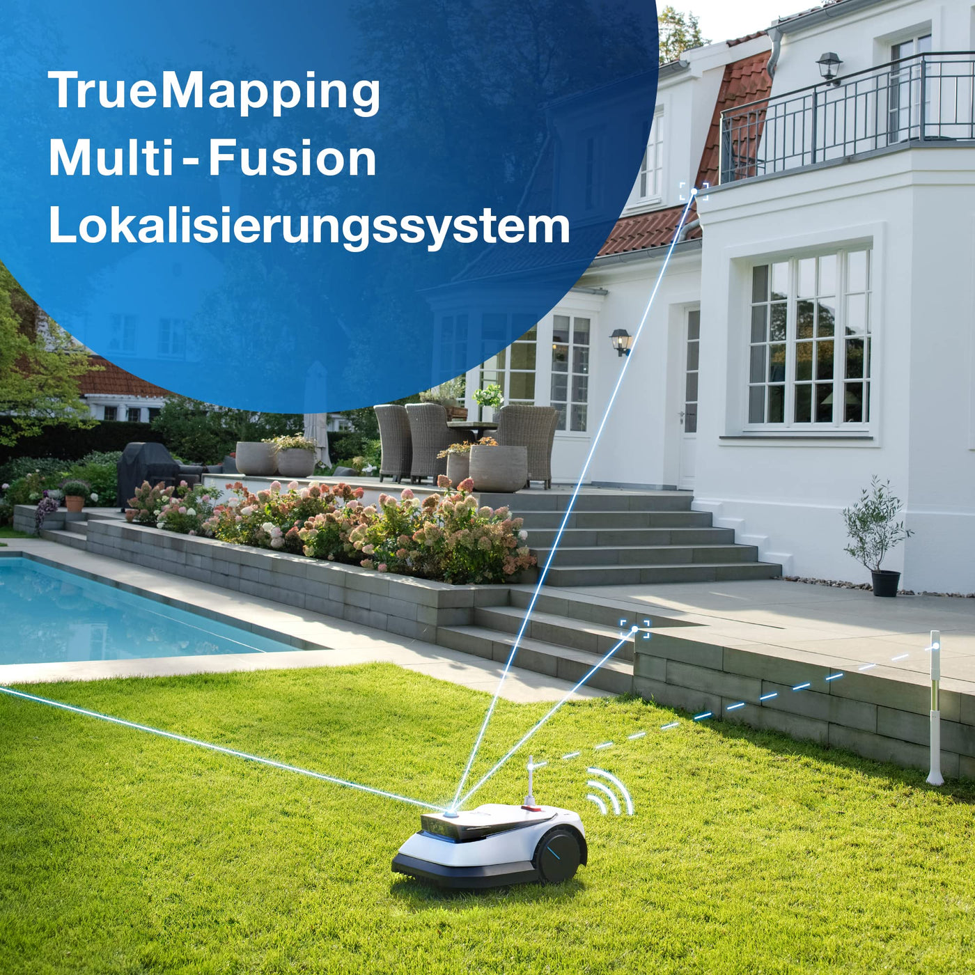 ECOVACS GOAT G1 Mähroboter ohne Begrenzungskabel für Gärten bis 1600 qm